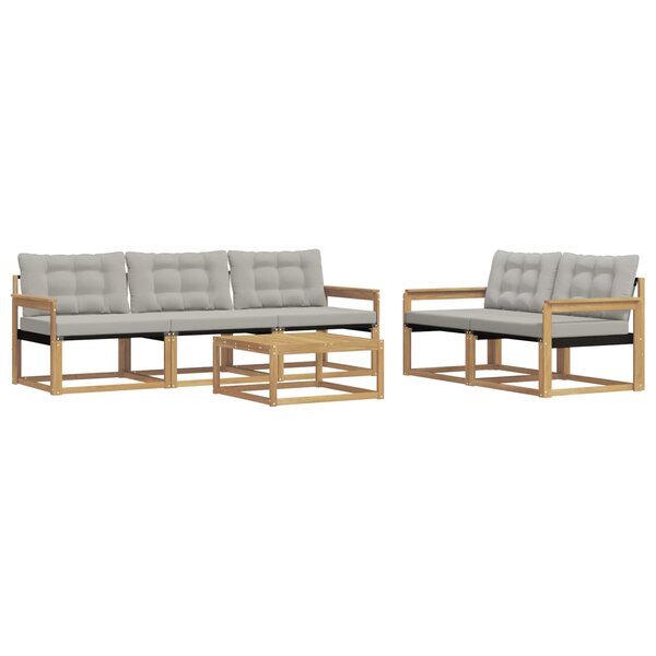 vidaXL Ensemble de canapés d'extérieur 6 Pièces Blanc et gris clair