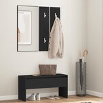 vidaXL Ensemble de meubles de couloir noir bois d'ingénierie
