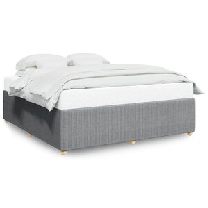 vidaXL Cadre de lit sans matelas gris clair 200x200 cm tissu