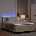 vidaXL Lit à ressorts avec matelas Crème 120 x 200 cm tissu