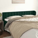 vidaXL Tête de lit avec oreilles Vert foncé 163x23x78/88 cm Velours
