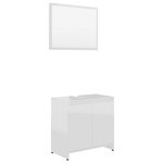 vidaXL Ensemble de meubles de bain 3Pièces Blanc brillant Bois ingénierie