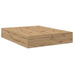 vidaXL Cadre de lit avec rangement avec tiroir Chêne artisanal 135 cm