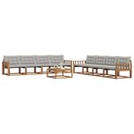 vidaXL Ensemble de canapés d'extérieur 9 Pièces Gris Naturel et Clair