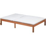 Bain de soleil - En bois d'eucalyptus FSC - 2 places avec coussins