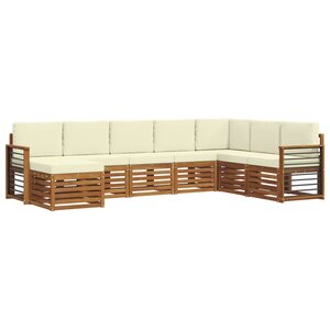 vidaXL Ensemble de canapés d'extérieur 8 pc Naturel et Crème