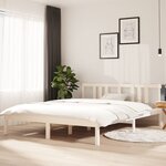 vidaXL Cadre de lit Blanc Bois massif 150x200 cm Très grand