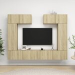 vidaXL Ensemble de meuble TV 6 Pièces Chêne sonoma Bois d'ingénierie