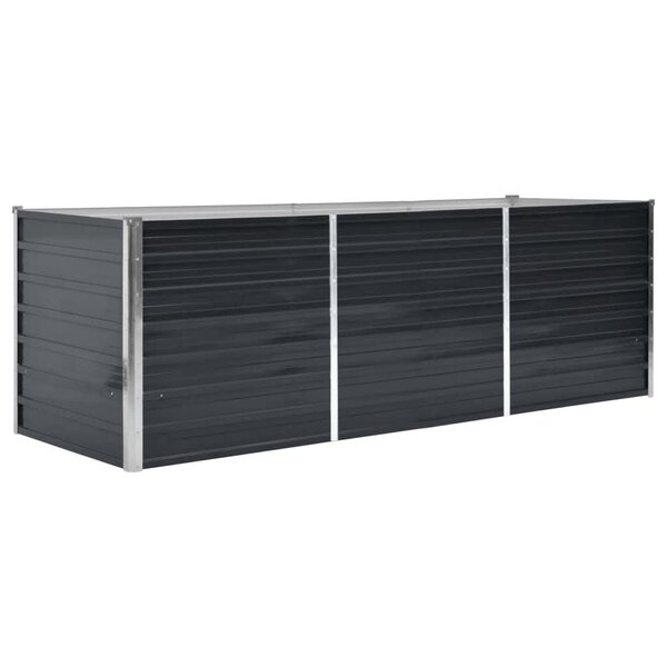 vidaXL Lit surélevé de jardin Anthracite 240x80x77 cm Acier galvanisé