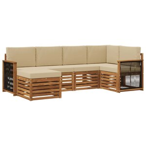 vidaXL Ensemble de canapés d'extérieur 5 pc Naturel