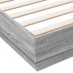 vidaXL Cadre de lit avec lumières LED sonoma gris 200x200 cm