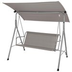ProGarden Balancelle de jardin avec auvent Gris clair