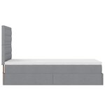 vidaXL Lit ottoman avec matelas gris clair 100x200 cm tissu