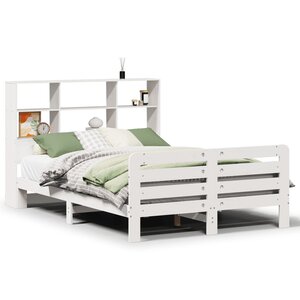 vidaXL Cadre de lit sans matelas blanc 160x200 cm bois de pin massif