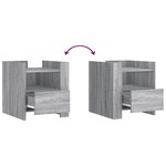 vidaXL Table de chevet sonoma gris 45x50x50 cm bois d'ingénierie