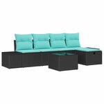 vidaXL Ensemble de Canapés avec coussin 5 Pièces polyrotin