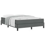 vidaXL Lit à ressorts avec matelas Gris foncé 140 x 190 cm tissu