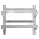 vidaXL Étagère murale à 2 niveaux 50x40x60 cm argenté acier inoxydable