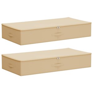 vidaXL Boîte de rangement 2 Pièces Crème 100 x 50 x 18 cm Tissu intissé