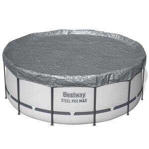 Bestway Couverture de piscine Ø3 66 m Rond Polyester Gris