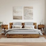 vidaXL Tables de chevet 2 Pièces vieux bois 40x35x65 cm bois d’ingénierie