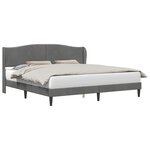vidaXL Cadre de lit avec tête de lit Gris foncé 200 x 200 cm Velours