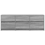 vidaXL Meuble TV avec LED sonoma gris 140x34x50 cm bois d'ingénierie
