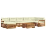 vidaXL Ensemble de canapés d'extérieur 8 pc Naturel et Crème