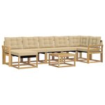 vidaXL Ensemble de canapés d'extérieur 8 pc Blanc et Beige