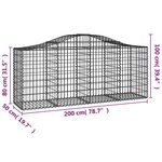 vidaXL Paniers à gabions arqués 8 Pièces 200x50x80/100 cm Fer galvanisé