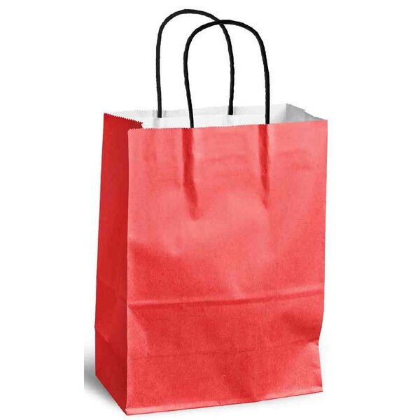 Sac à Poignées Torsadées Kraft 100g 32x12x41cm Rouge MAILMEDIA