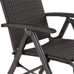 Tectake Fauteuil de relaxation avec repose-pieds - noir