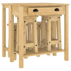 vidaXL Ensemble de bar 5 Pièces Bois de pin massif