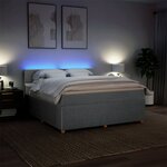 vidaXL Sommier à lattes de lit avec matelas Gris clair 180x200cm Tissu