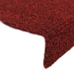 vidaXL Tapis d'escalier autocollants 30 pièces 65 x 21 x 4 cm Bordeaux Rouge Demi-rond Grand