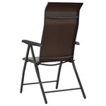 vidaXL Chaises pliables de jardin lot de 2 marron résine tressée