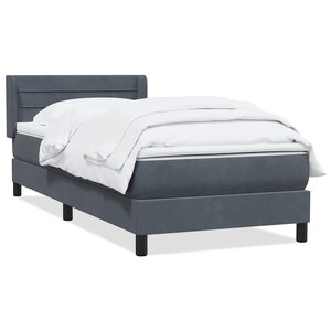 vidaXL Sommier à lattes de lit et matelas gris foncé 80x220 cm velours