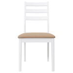 vidaXL Chaises à manger coussins 2 Pièces blanc bois massif caoutchouc