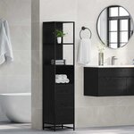 vidaXL Ensemble de mobilier de salle de bain avec tiroir Chêne noir