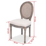 vidaXL Chaises à manger lot de 6 crème tissu