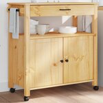 vidaXL Chariot de cuisine MONZA 84x40x90 cm bois massif de pin