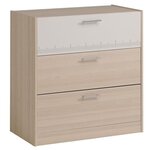 Lit enfant réversible + chevet + commode 3 tiroirs - 121 x 193 x Hauteur 67 cm.