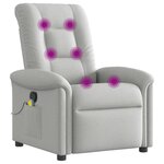 vidaXL Fauteuil de massage inclinable gris nuage tissu