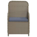 vidaXL Ensemble à manger de jardin avec coussins 9 Pièces marron