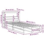 vidaXL Cadre de lit sans matelas cire marron 90x200 cm bois pin massif