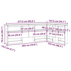 vidaXL Tête de lit de rangement Bois ancien 120 cm Bois d'ingénierie