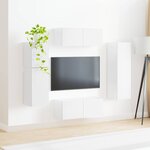 vidaXL Ensemble meuble TV 4 Pièces Blanc brillant Bois d'ingénierie