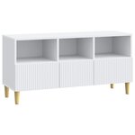 vidaXL Meuble TV Blanc 102 x 34 5 x 50 cm Bois d'ingénierie