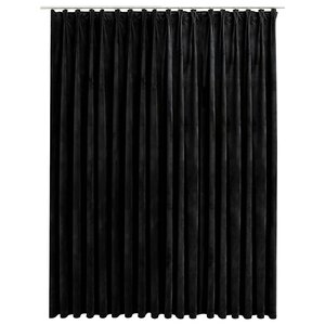 vidaXL Rideau occultant avec crochets Velours Noir 290x245 cm