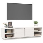 vidaXL Meuble TV Blanc 156x40x40 cm Bois de pin massif